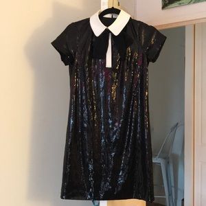 Bow Tie Sequin B&W Dress